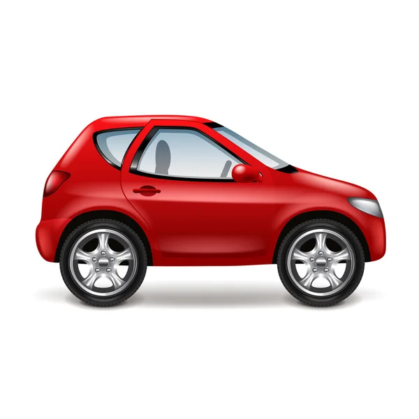 Coche rojo aislado en vector blanco — Vector de stock