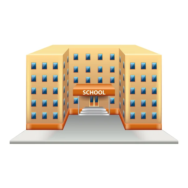 Schulgebäude isoliert auf weißem Vektor — Stockvektor