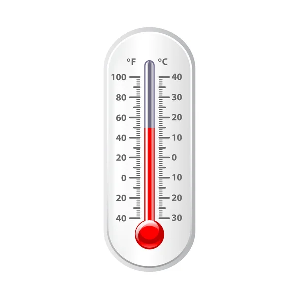 Termômetro meteorológico isolado em vetor branco — Vetor de Stock
