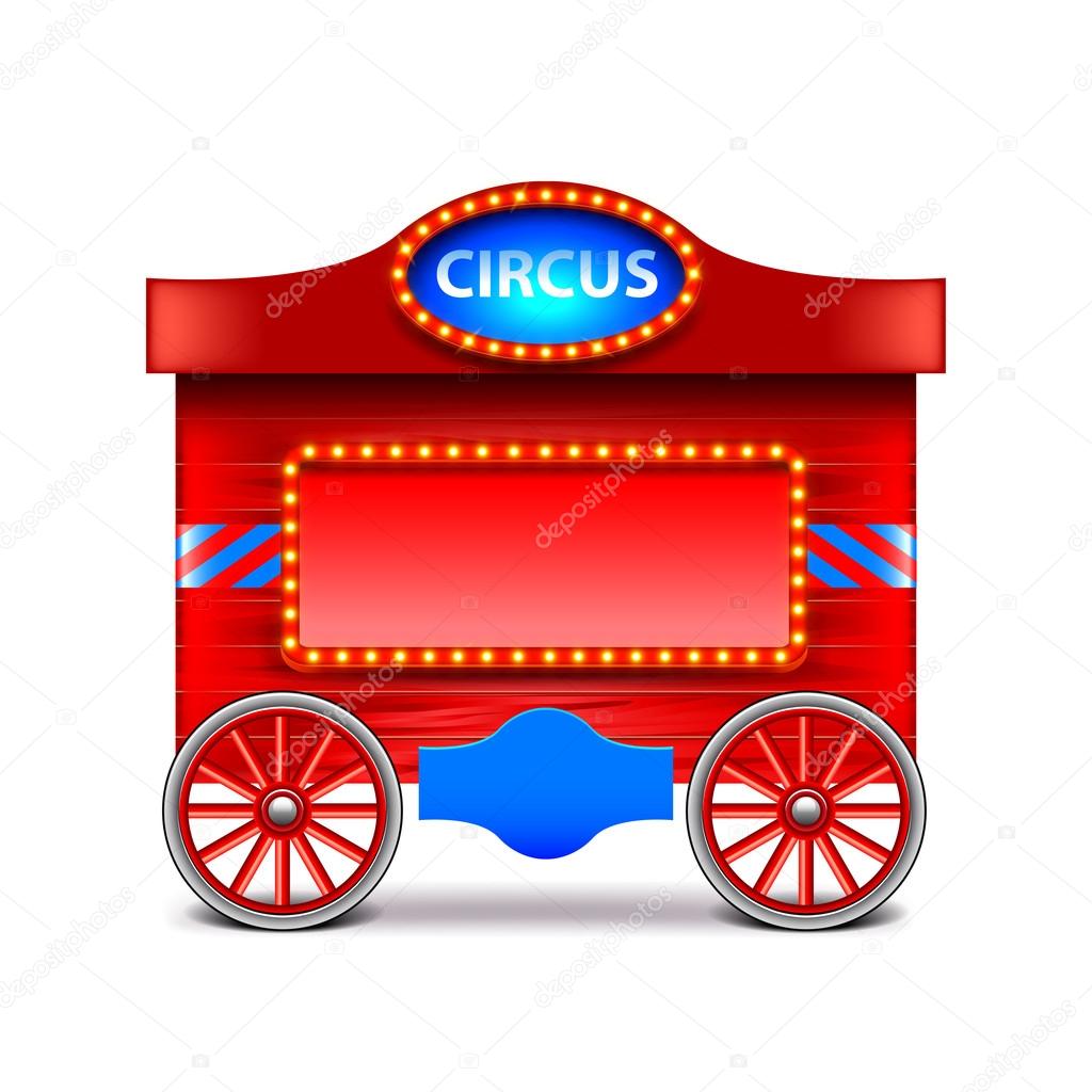 Circus wagon isolated on white vector
