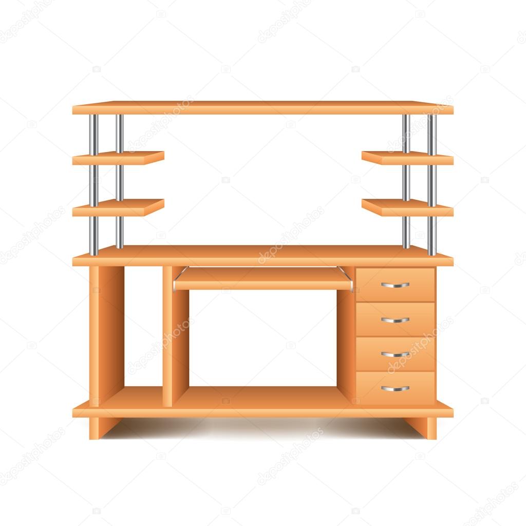 사무실 책상 화이트 벡터에 고립 — 스톡 벡터 © andegraund548 #97722574