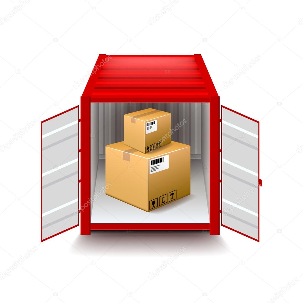 Opened container isolated on white vector