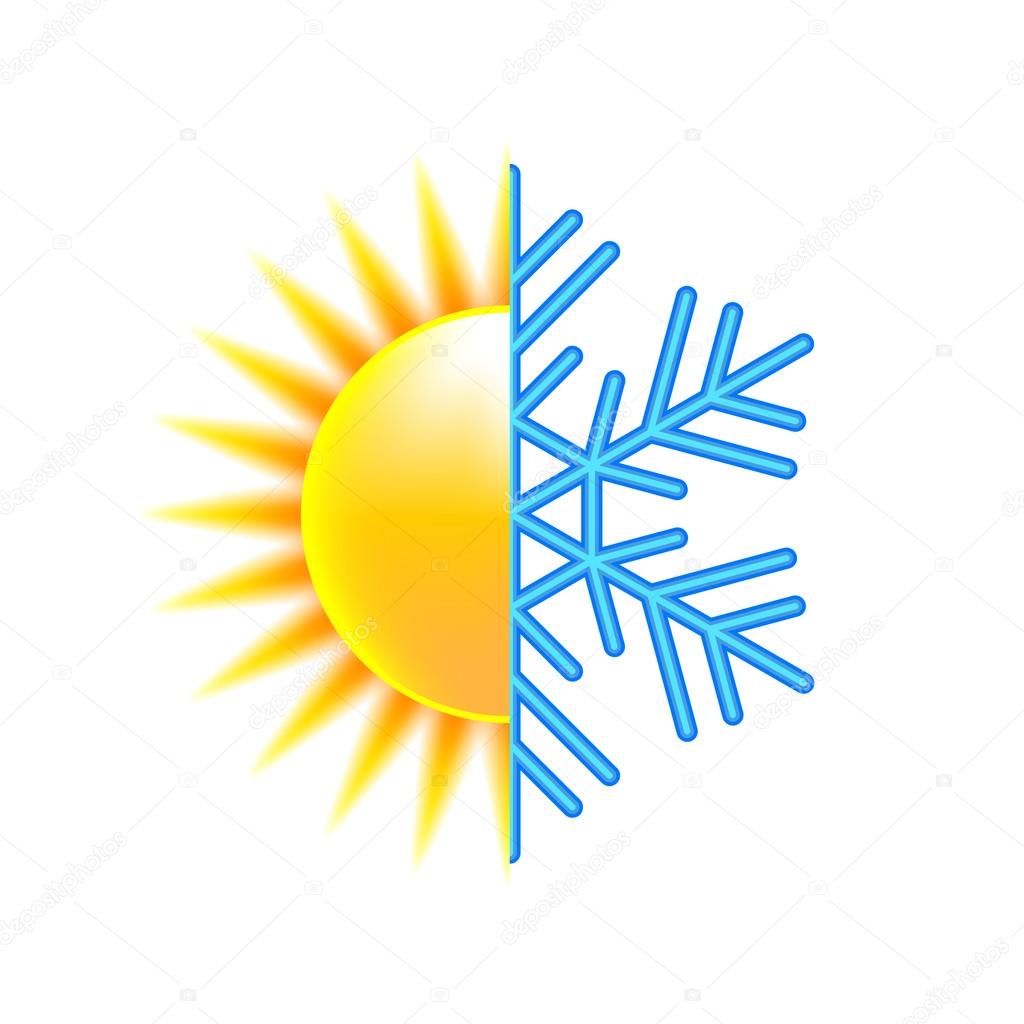 Winter and summer icon isolated on white vector