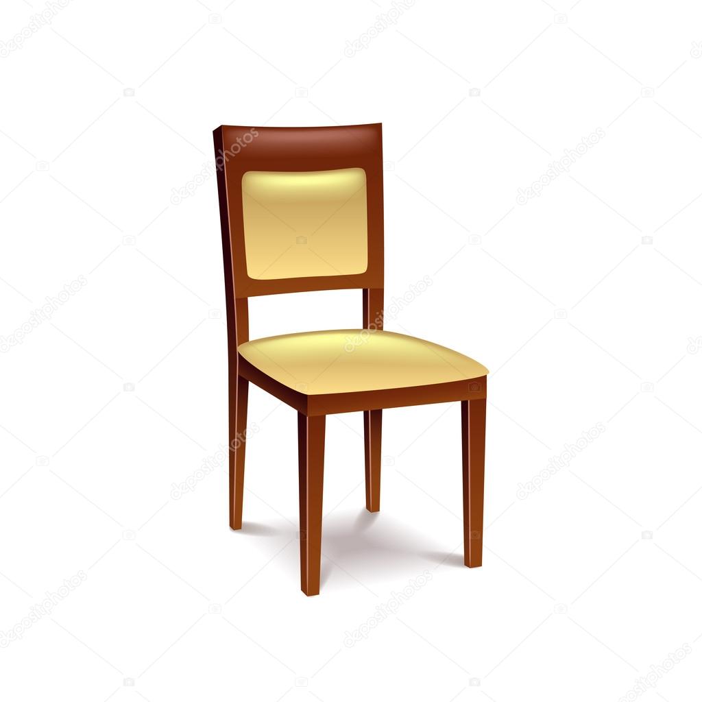 Wooden chair isolated on white vector