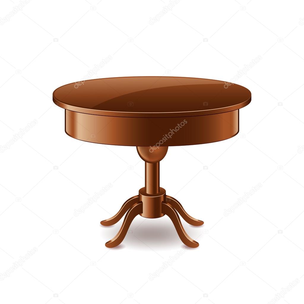 Wooden table isolated on white vector