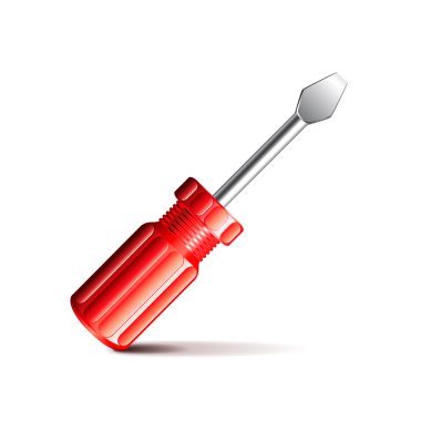 İzole üzerinde beyaz vektör tornavida