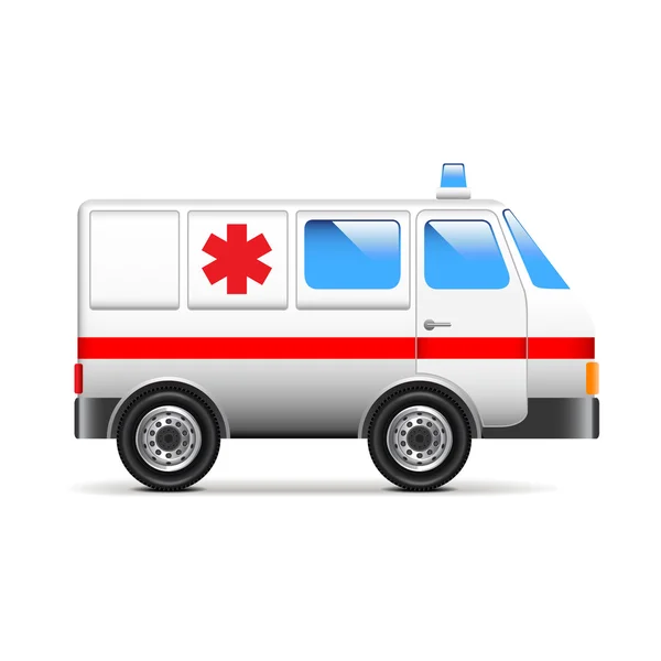 Ambulancia aislada en vector blanco — Vector de stock