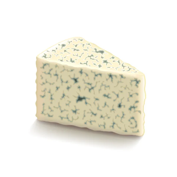 Kék sajt elszigetelt fehér vektor — Stock Vector