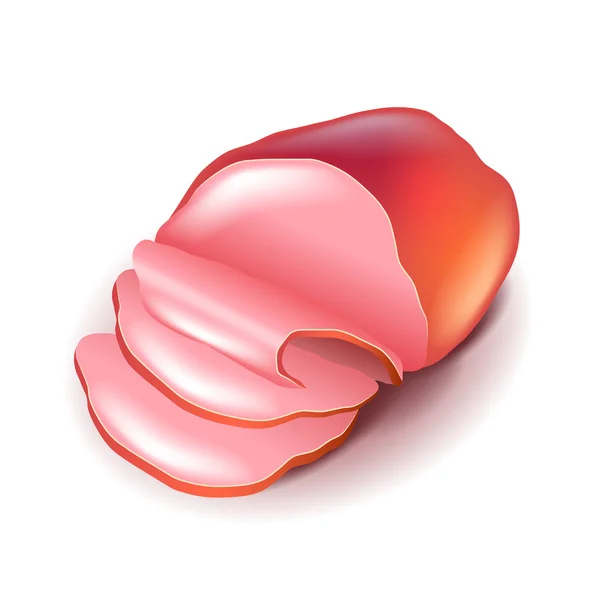 Ham isolated on white vector — Stock Vector