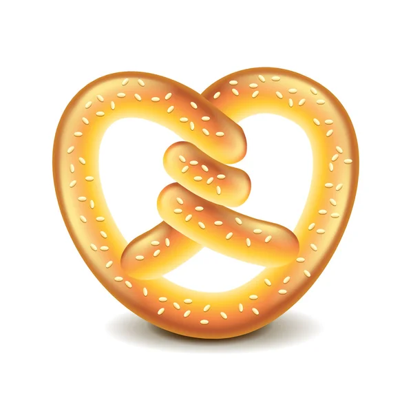 Pretzel aislado en el vector blanco — Vector de stock