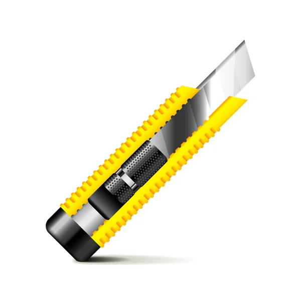 白いベクトルに分離された文房具のナイフ — ストックベクタ