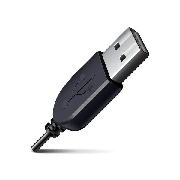 USB-kabel, geïsoleerd op witte vector — Stockvector