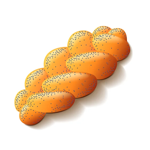 Challah aislado en el vector blanco — Vector de stock