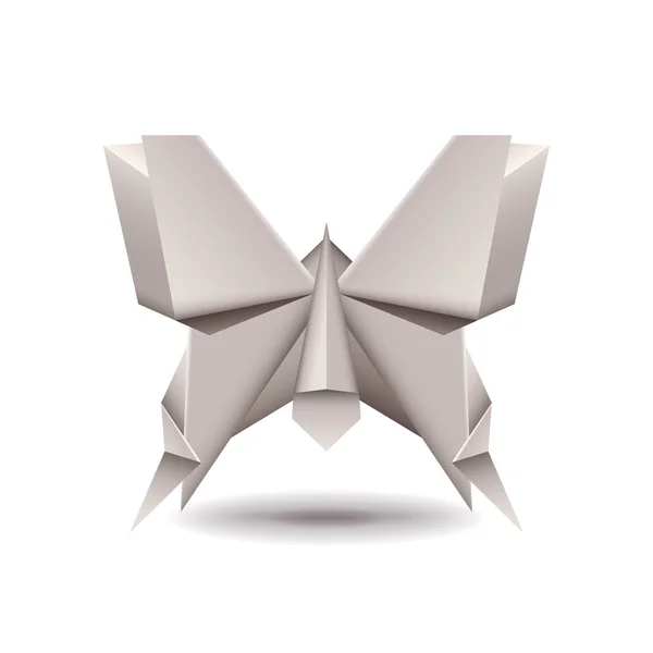 Origami motyl na białym tle na biały wektor — Wektor stockowy