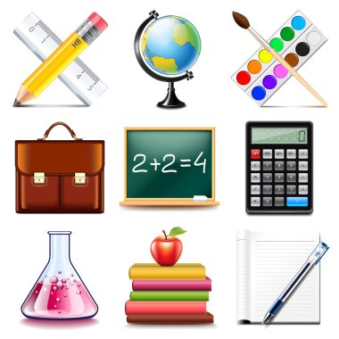 Okul simgeler kümesi vektör