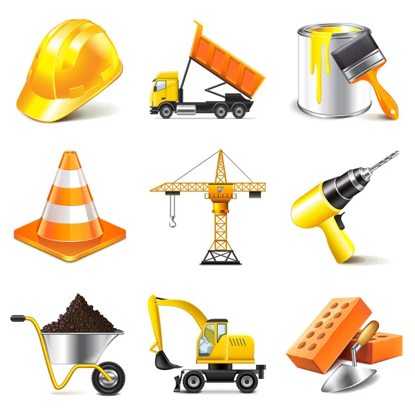 Iconos de construcción vector conjunto — Vector de stock