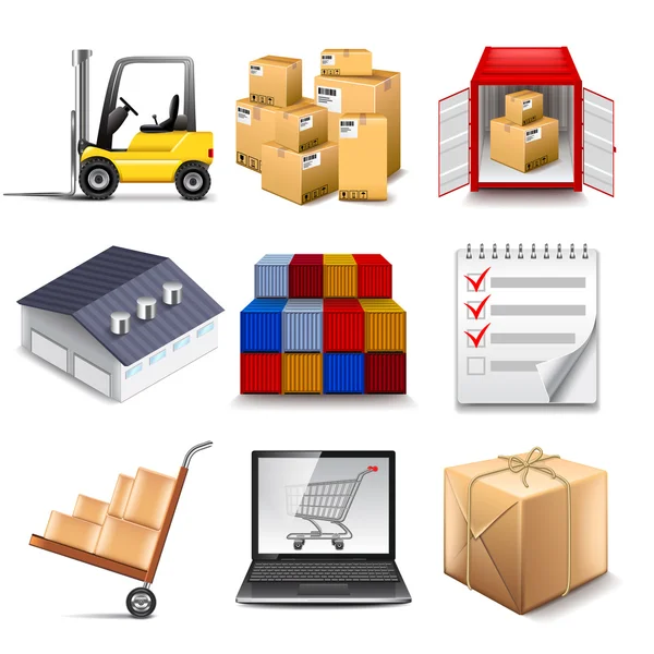 Logistics part two icons vector set — Stock Vector