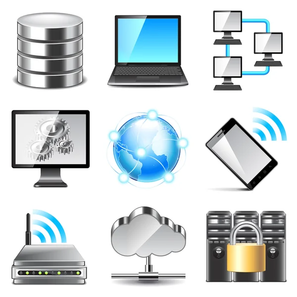 Network icons vector set — Stock Vector