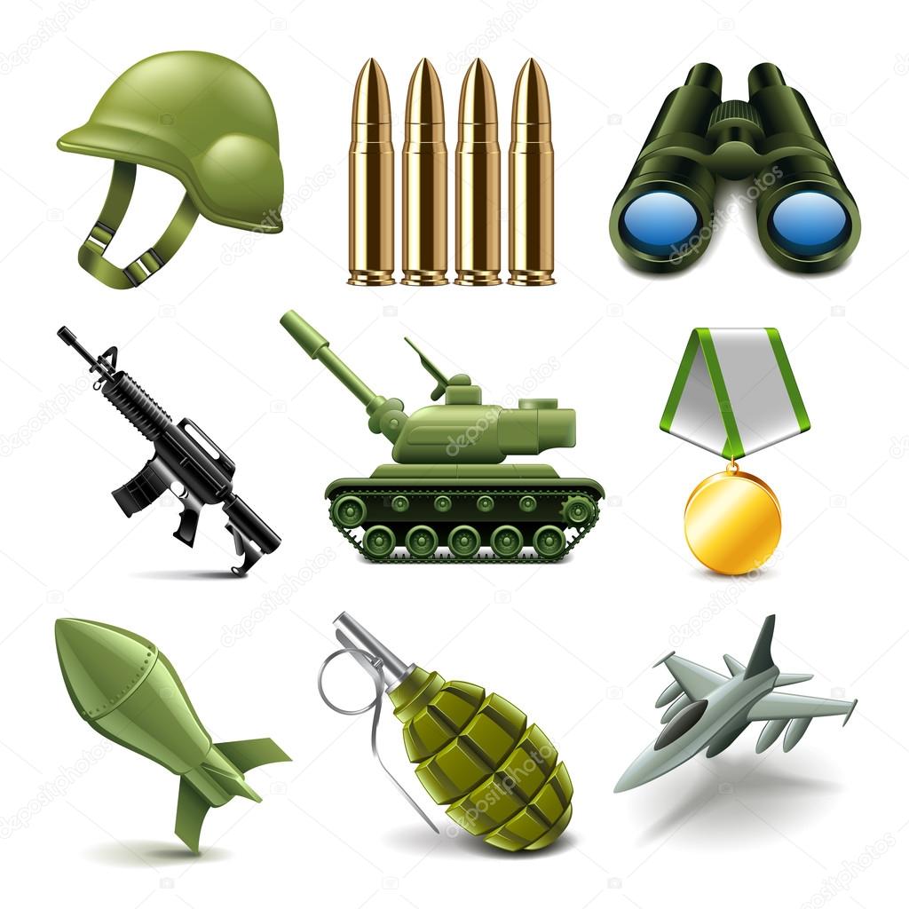 Army icons vector set