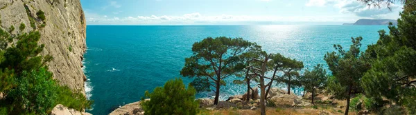 The panoramic view from the Crimean Mountains in the Black Sea