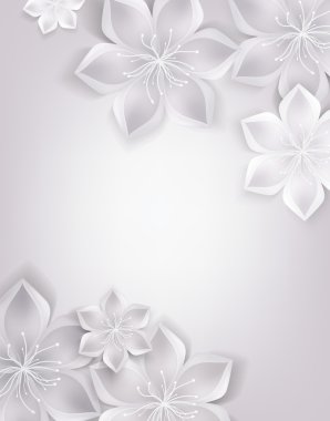 Zarif beyaz arka plan ile tekstil çiçek