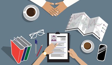 İş görüşme vektör düz çizim