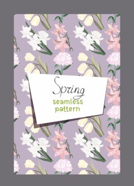 Çiçek seamless modeli ile vektör arka plan