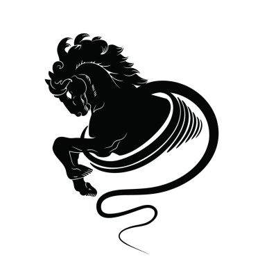 At kafası ve ön toynaklar. Vektör amblemi