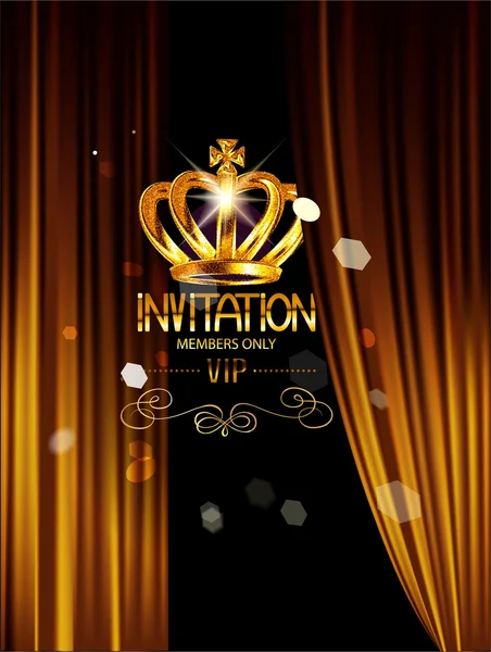 VIP INVITATION BANNER WITH THEATER CURTAINS Vector Graphics