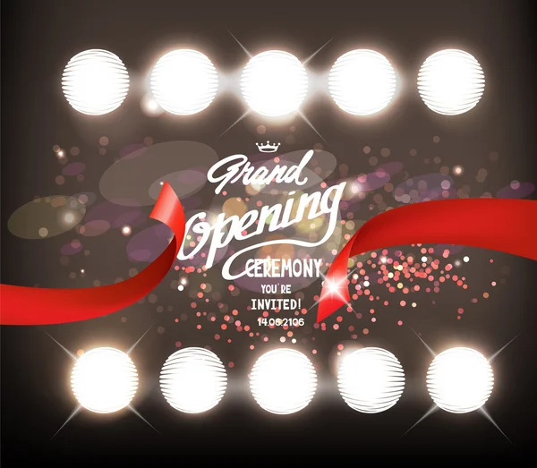 Sparkling grand opening composition with shiny spotlights. Vector illustration Royalty Free Stock Illustrations