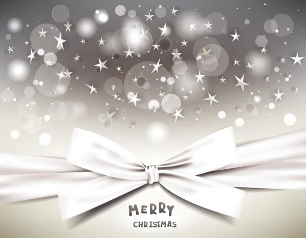Holiday background with magic stars and silk bow — Stock Vector