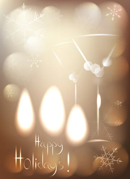 Абстрактный праздничный фон со свечами и бокалами вина — стоковый вектор