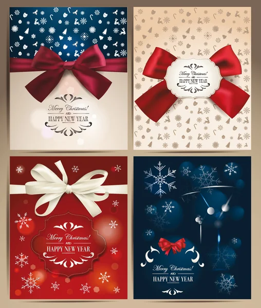 Conjunto de tarjetas de Navidad — Vector de stock