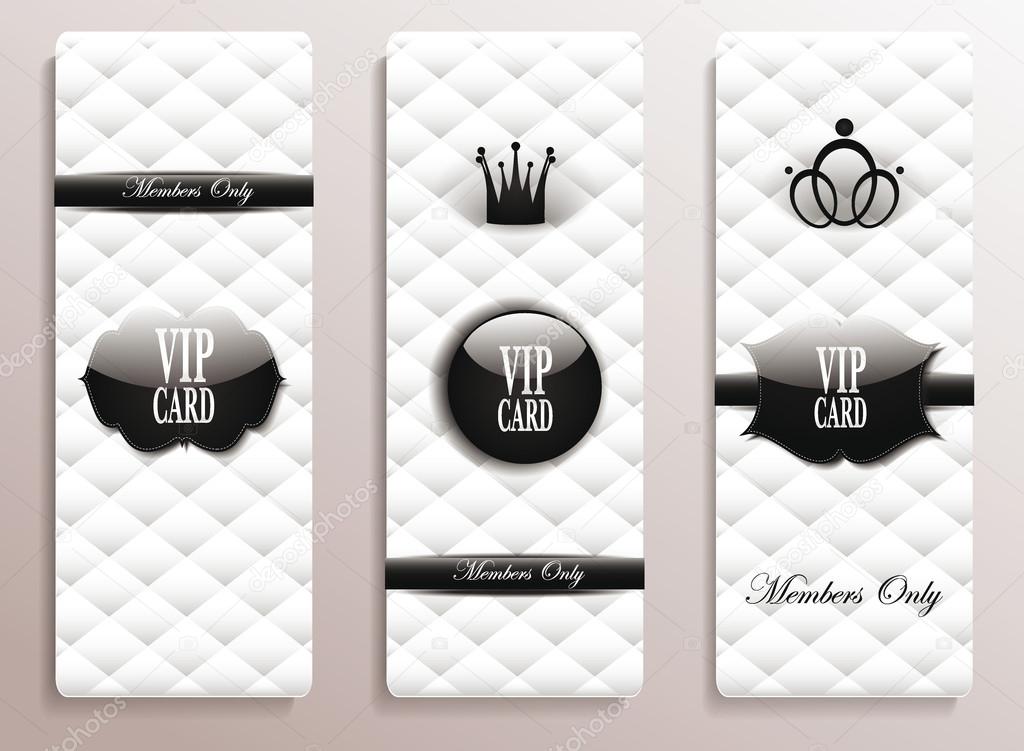 Vip black and white banners with the abstract background