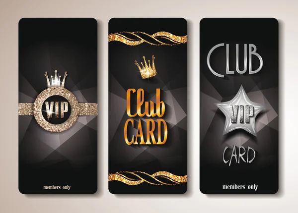 Conjunto de tarjetas del club Vip — Vector de stock