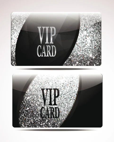 Silver textured VIP cards — Stock Vector