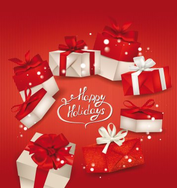 Hediye kutuları zarif tebrik kartı