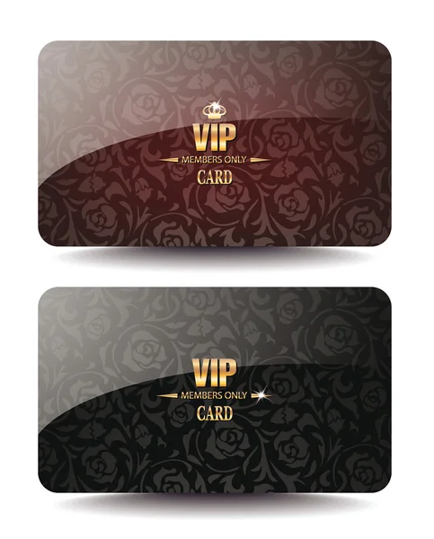 VIP cards with floral design — Stock Vector