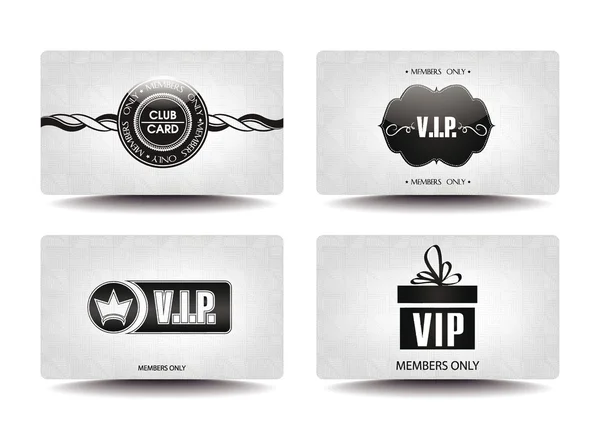 VIP WHITE CARDS WITH GEOMETRIC DESIGN TEXTURE — Stock Vector