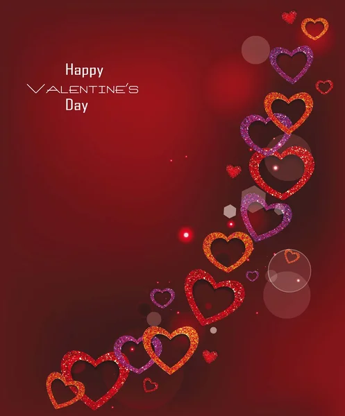 Üdülés elegáns Valentin kártya, piros háttéren texturált szívvel — Stock Vector