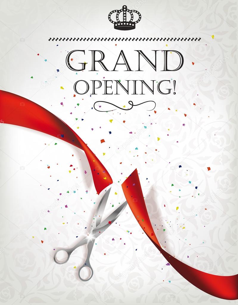 Free Vector  Beautiful grand opening ceremony invitation template