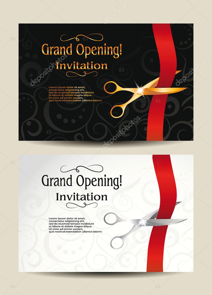 Grand opening invitation cards