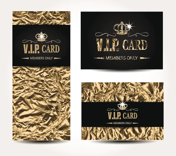 VIP κάρτες με φόντο φύλλο αλουμινίου — Διανυσματικό Αρχείο