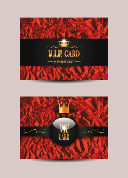 VIP red cards with foil background — Stock Vector