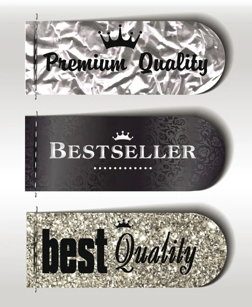 Nejlepší prodejce a nejlepší kvality různých texturované štítky Royalty Free Stock Vektory