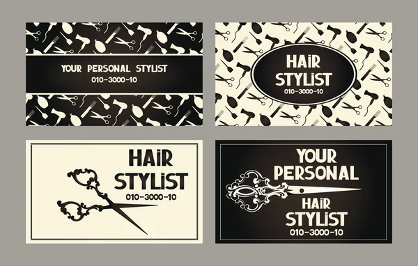 Cartes personnelles de coiffeur — Image vectorielle