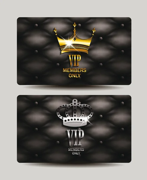 VIP cards with leather texture — Stock Vector