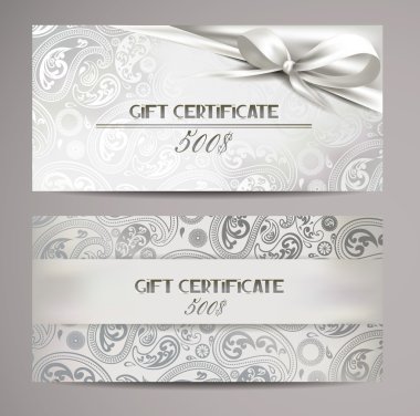 Zarif beyaz hediye sertifikaları ile çiçek tasarım