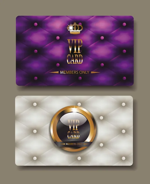 VIP carte stile impero vintage con texture in pelle — Vettoriale Stock