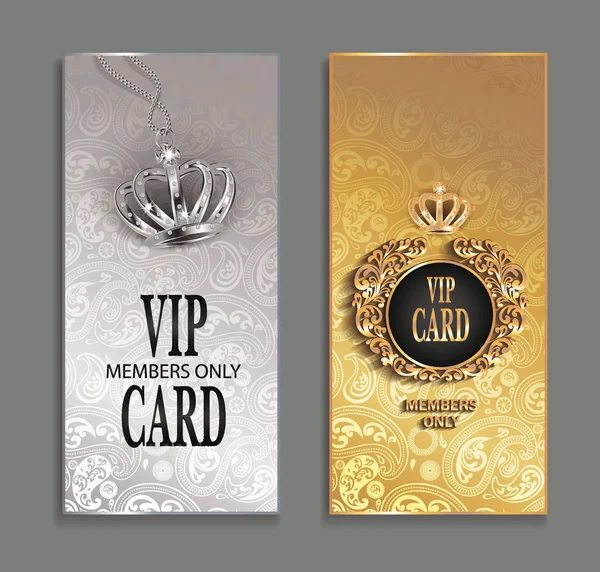 Elegante invitación Tarjetas VIP con diseño floral — Vector de stock